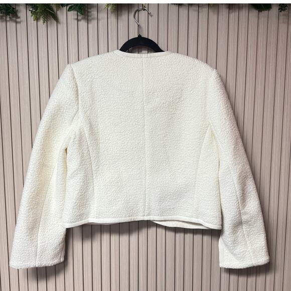 Cinq à Sept Women’s Junia Collarless Jacket Ivory Size 8 - Picture 2 of 13